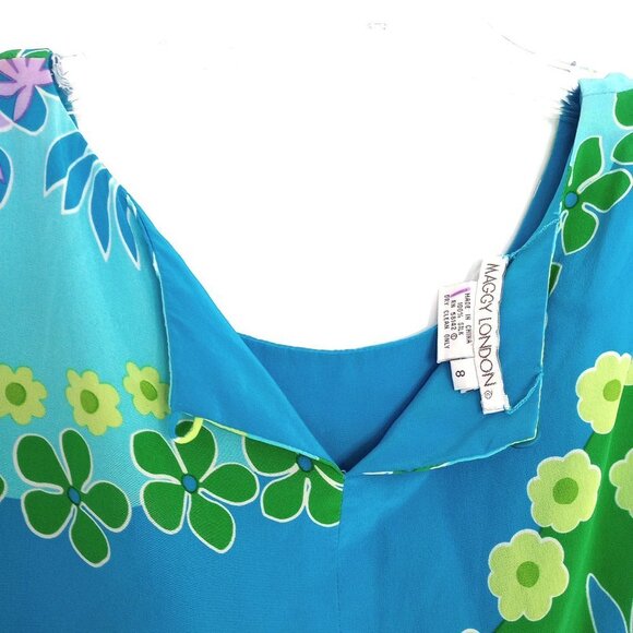 Maggie London Tropical Floral Silk Shift Dress - Picture 8 of 8